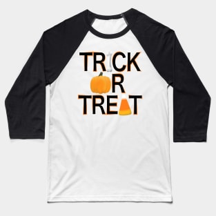 Trick or Treat - Bone, Pumpkin, Candy Corn Baseball T-Shirt